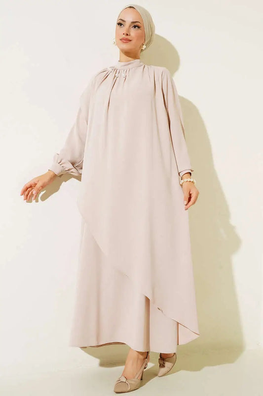 Abayas robe crème perlée