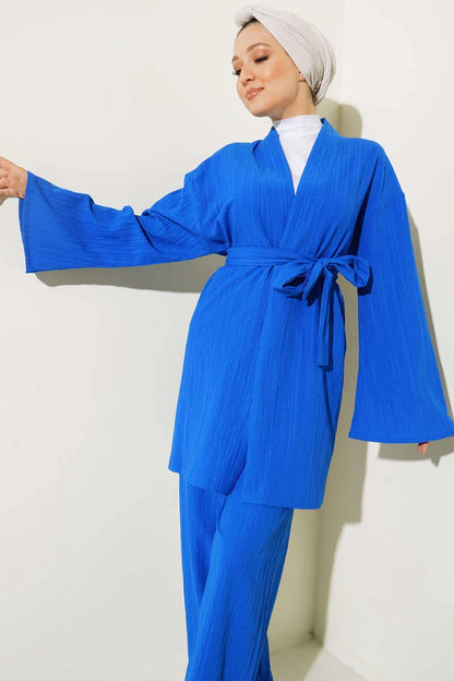 Ensemble kimono bleu