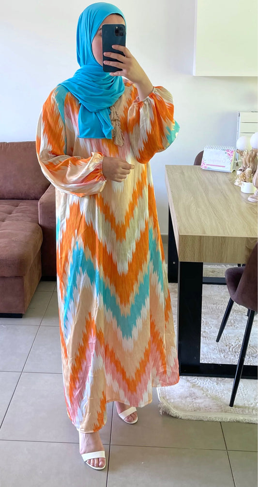 Robe zig zag orange NADYA