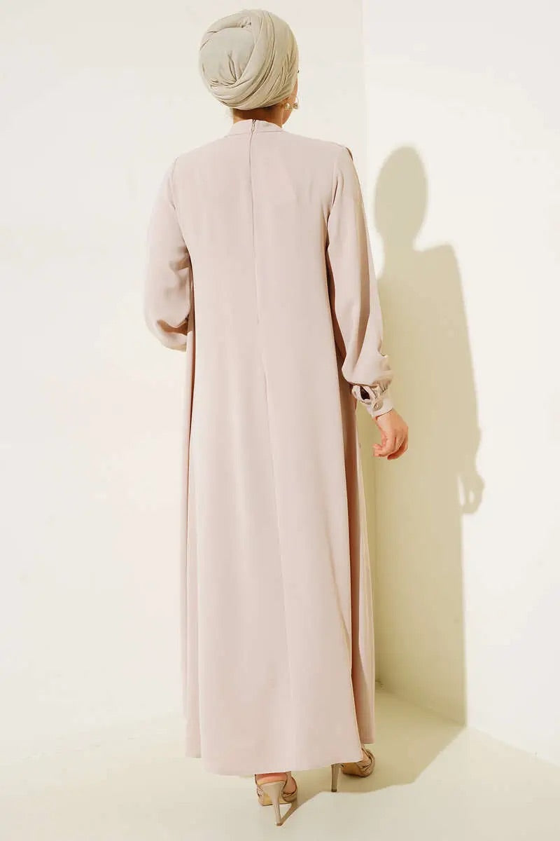 Abayas robe crème perlée