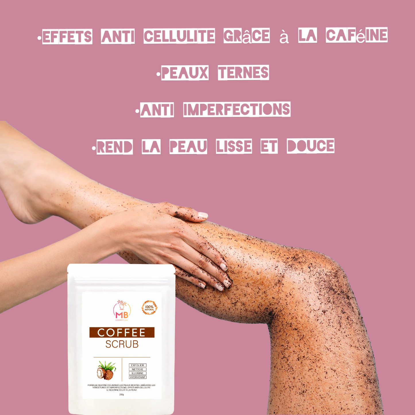 GOMMAGE ANTI CELLULITE CAFEINE EXCELLENT PEAUX CAPITONNÉES