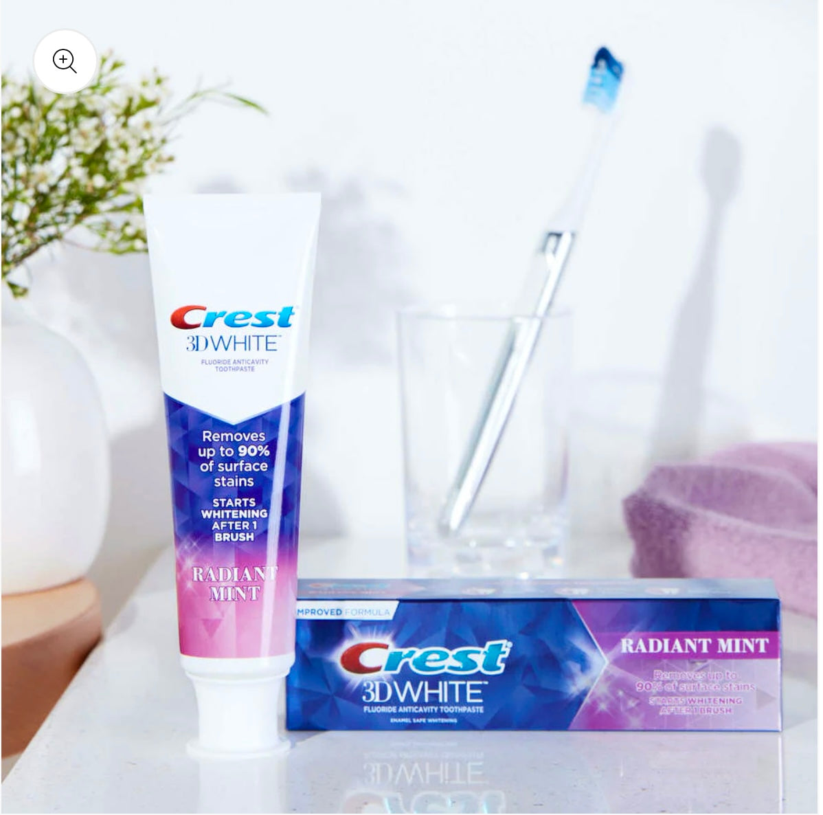 Dentifrice 3 d crest radiant MENTHE BLANCHISSANT